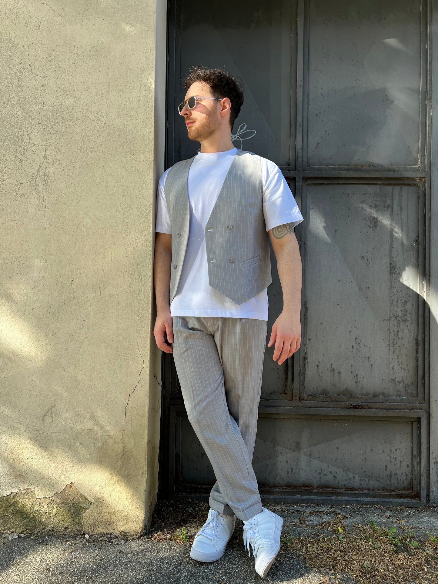 PANTALONE GESSATO OVER-D