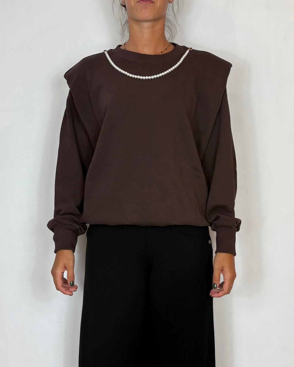 Felpa Spalline Moro Olivia Grey