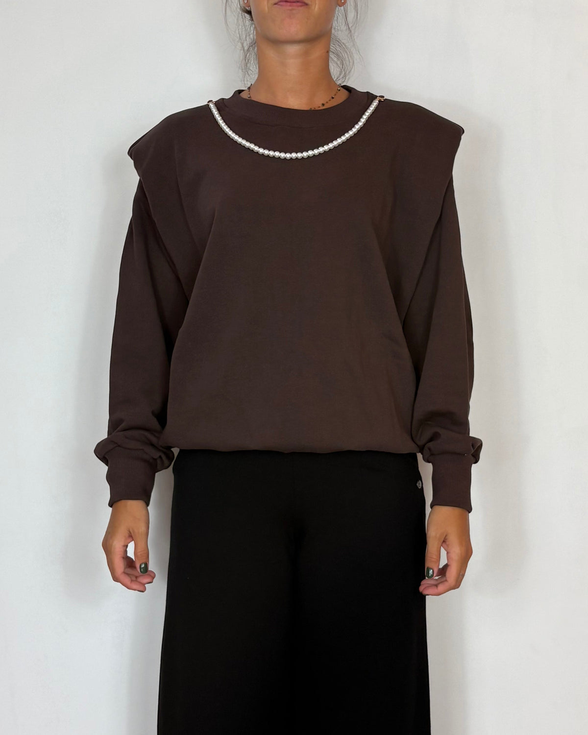 Felpa Spalline Moro Olivia Grey