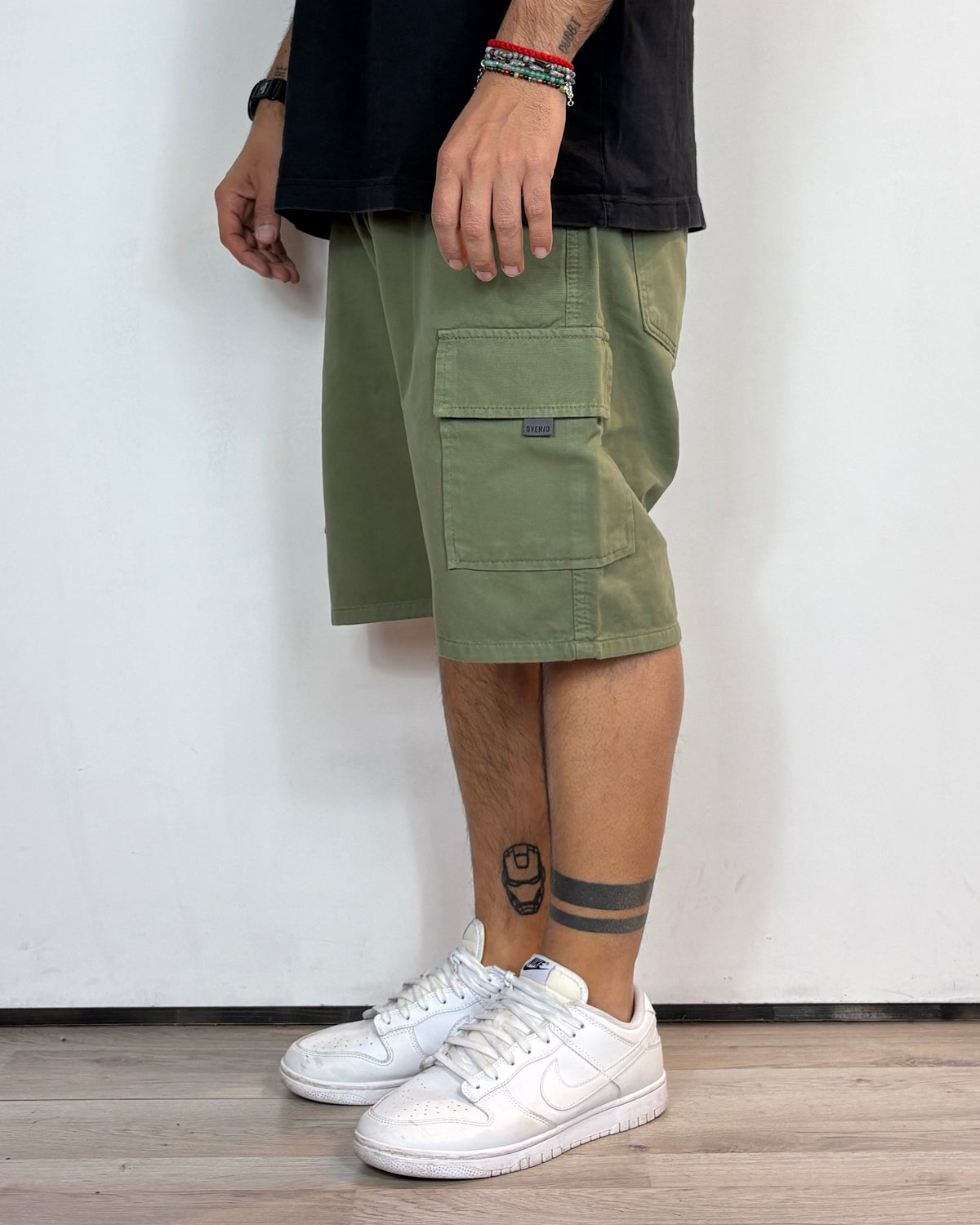 Bermuda Cargo Denim Verde Over-D