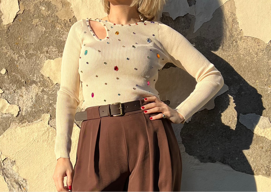 MAGLIA COSTINA STRASS