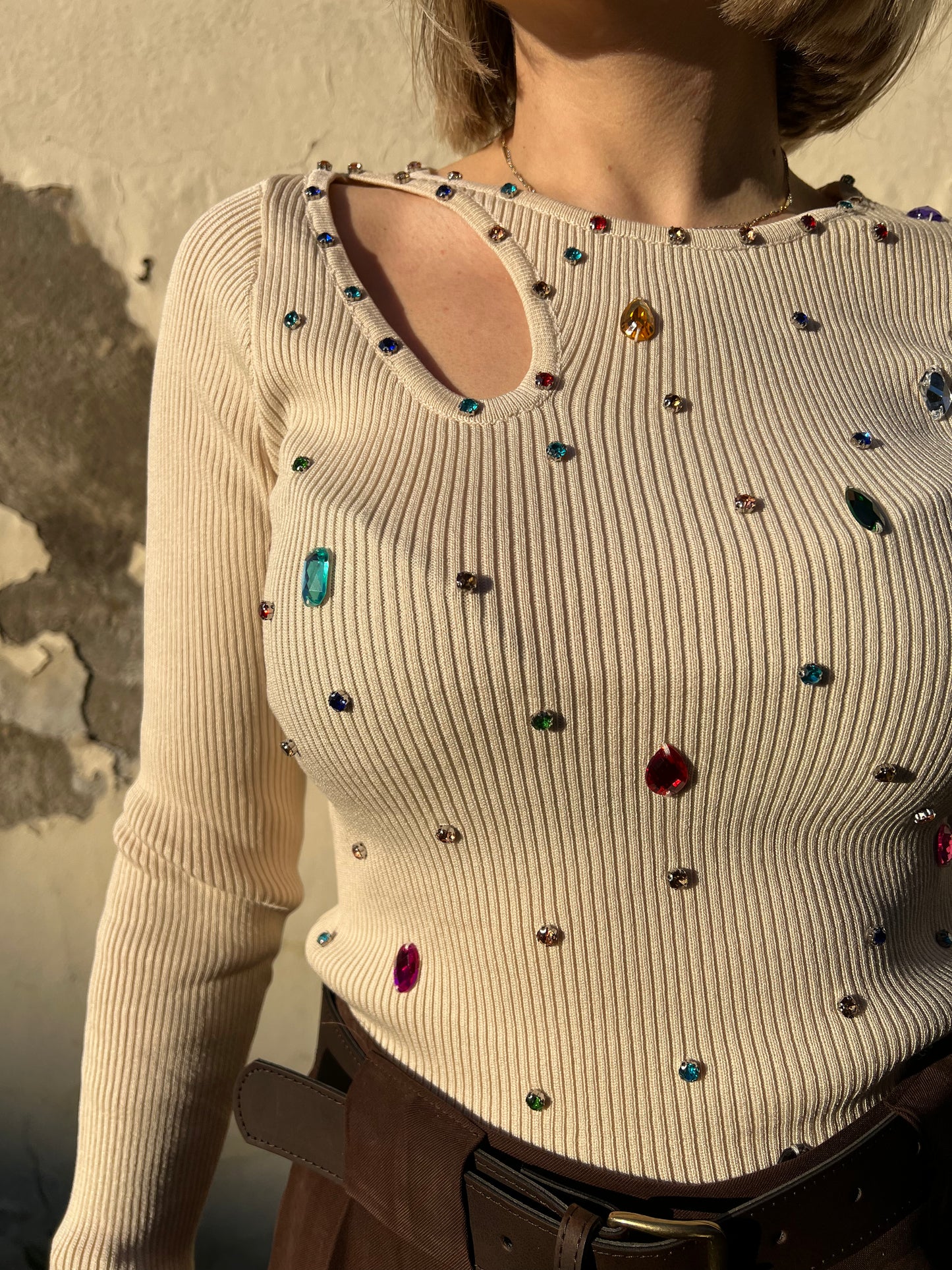 MAGLIA COSTINA STRASS