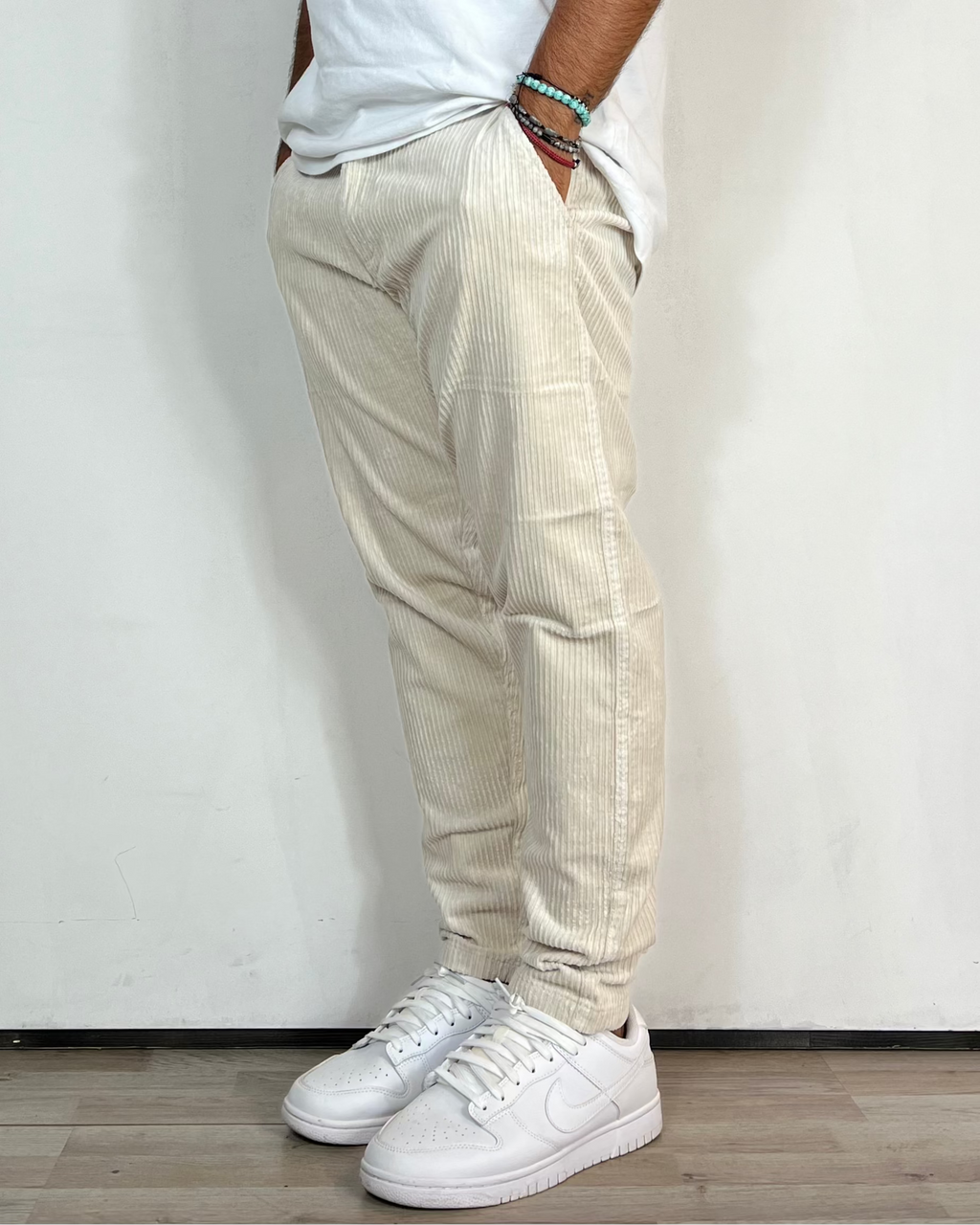 Pantalone Velluto Rocciatore Panna Telamira