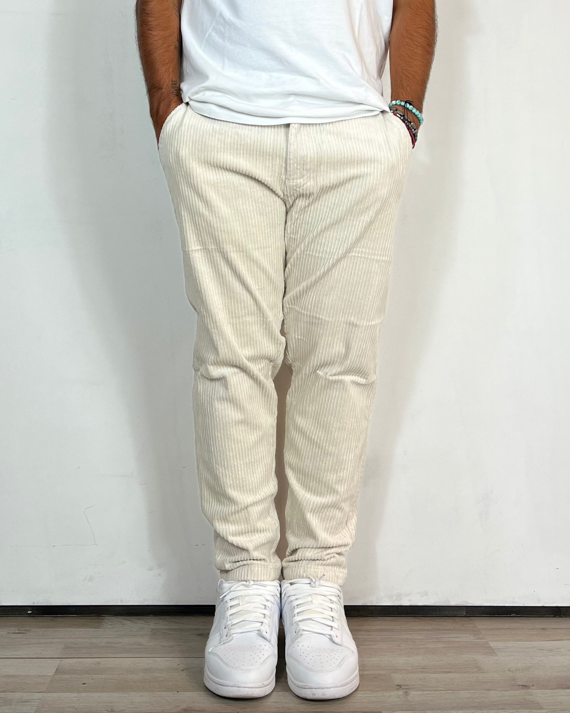 Pantalone Velluto Rocciatore Panna Telamira