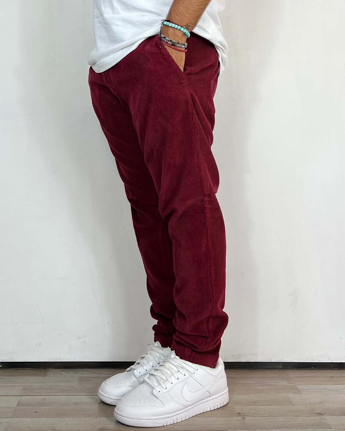 Pantalone Velluto Chino Bordeaux Telamira