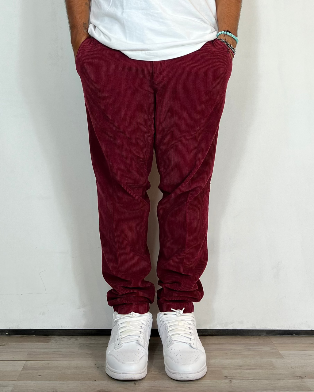 Pantalone Velluto Chino Bordeaux Telamira