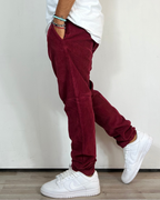 Pantalone Velluto Chino Bordeaux Telamira