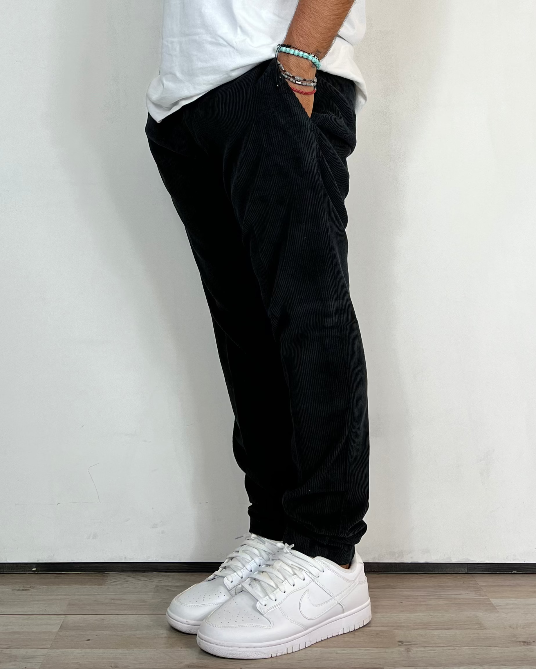 Pantalone Velluto Chino Nero Telamira