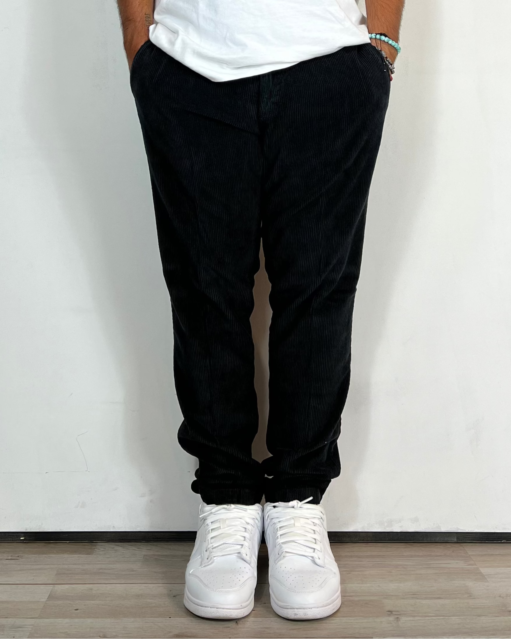 Pantalone Velluto Chino Nero Telamira