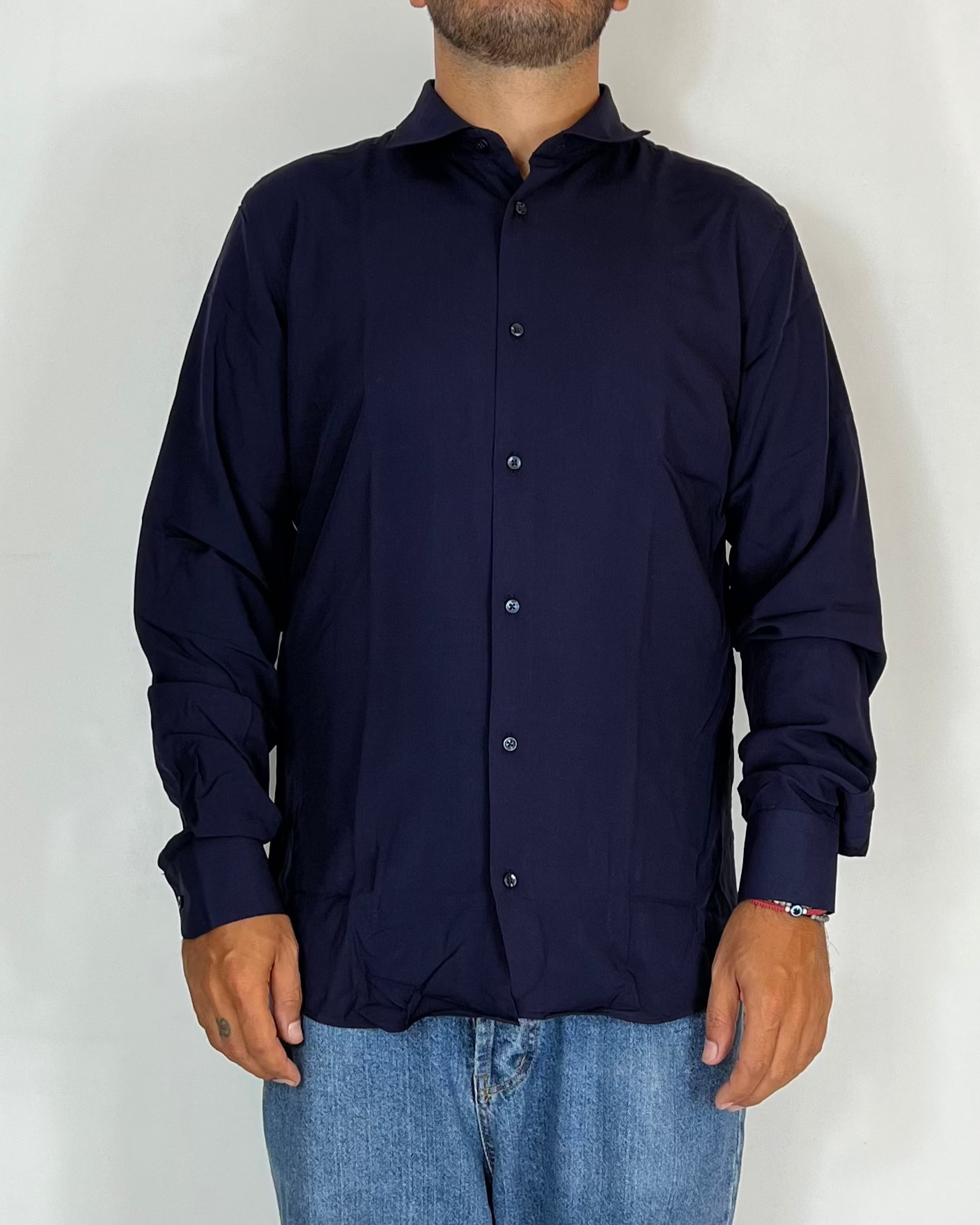 Camicia Viscosa Blu Over-D