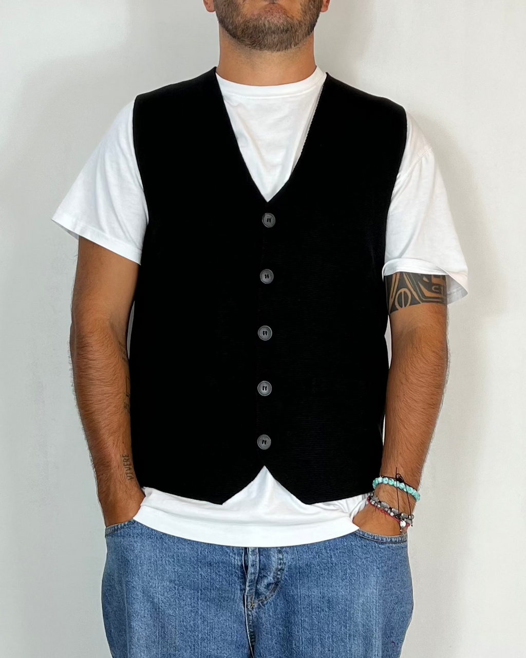 Gilet Viscosa Nero Telamira