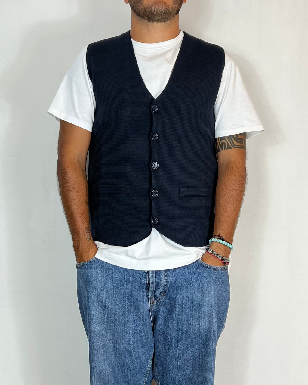 Gilet Viscosa Blu Telamira