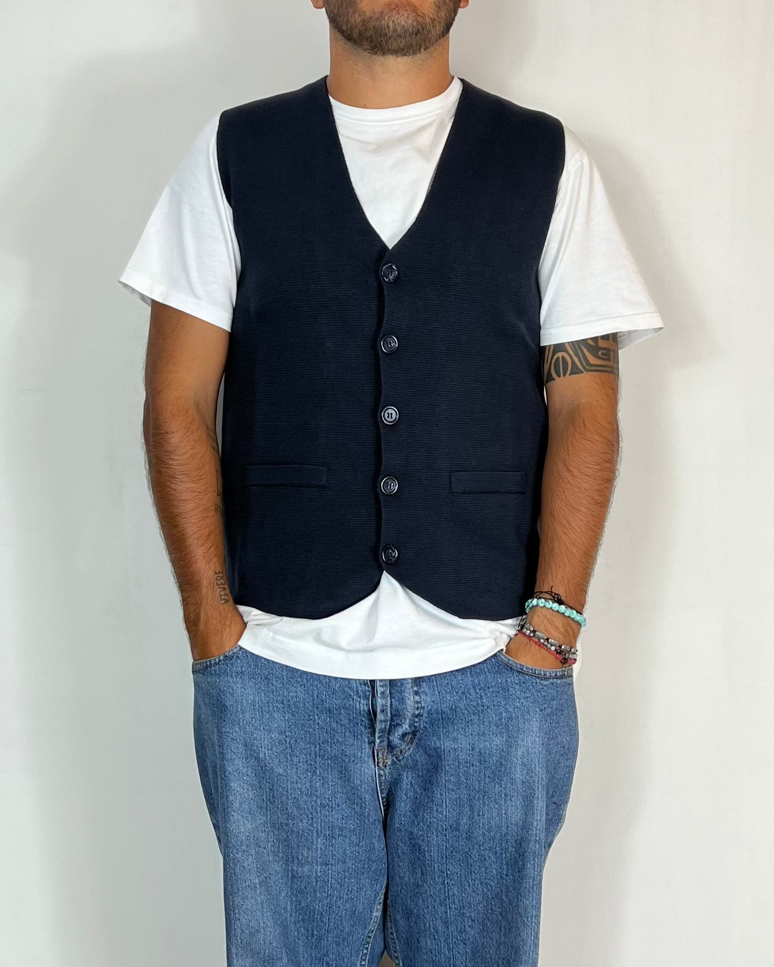 Gilet Viscosa Blu Telamira