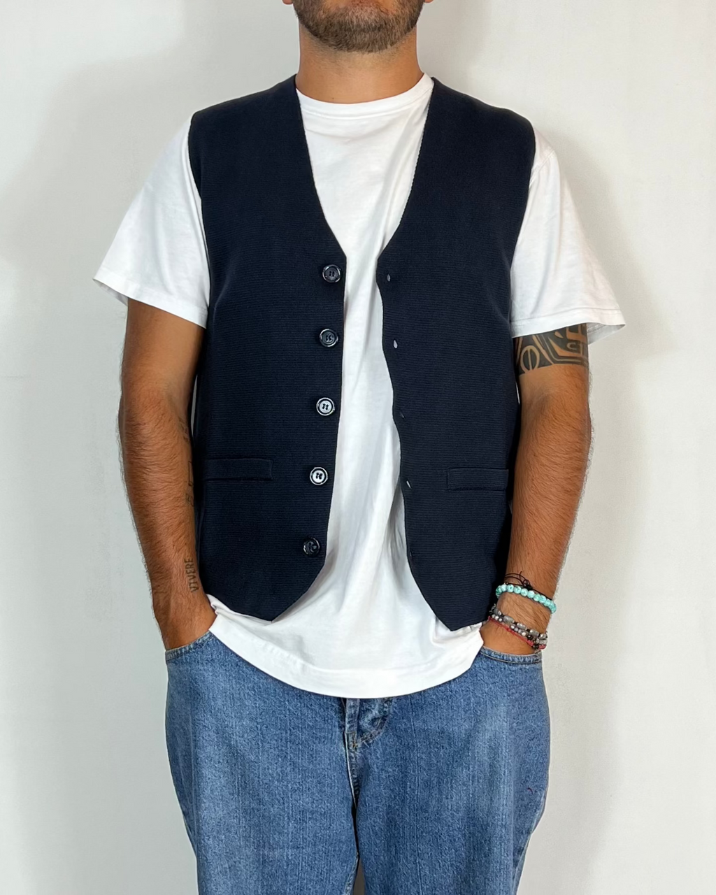 Gilet Viscosa Blu Telamira