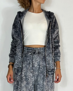 Felpa Zip Ciniglia Olivia Grey