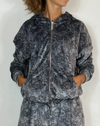 Felpa Zip Ciniglia Olivia Grey