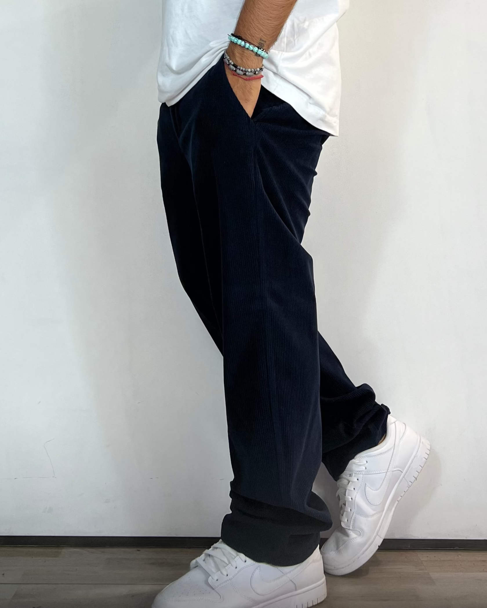 Pantalone Palazzo Velluto Blu Telamira