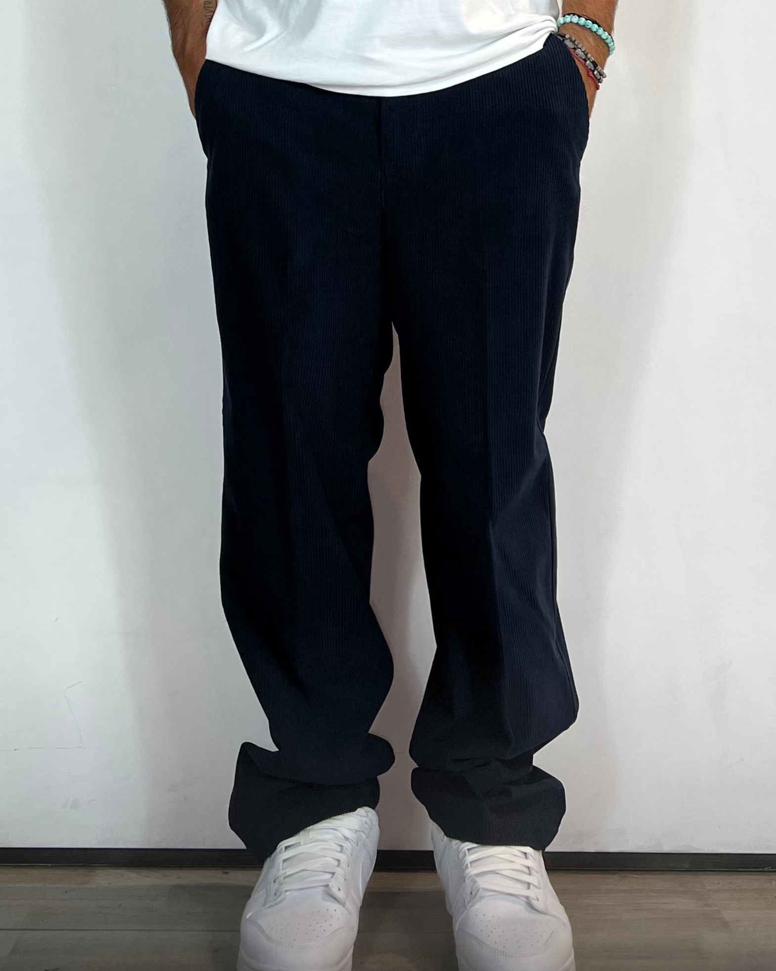 Pantalone Palazzo Velluto Blu Telamira