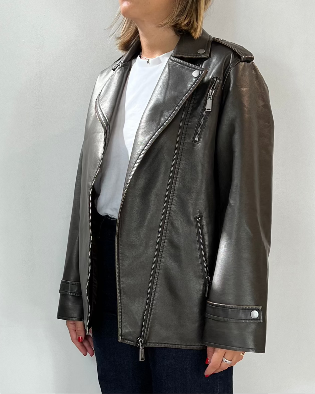 Chiodo Over Ecopelle Over-D Woman