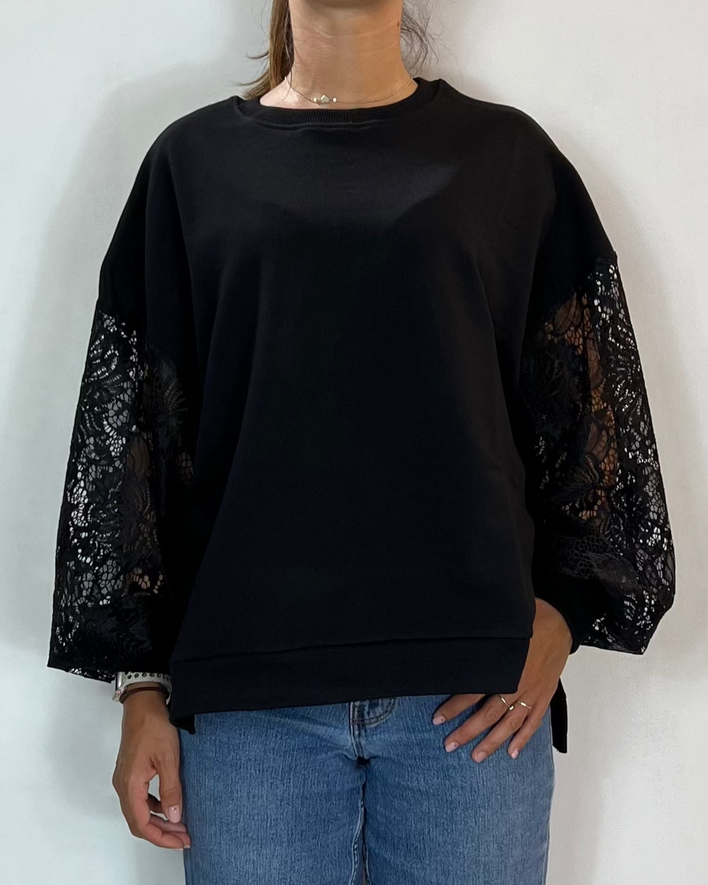 Felpa Pizzo Olivia Grey