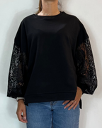 Felpa Pizzo Olivia Grey