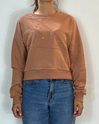 Felpa Cropped Moca Olivia Grey