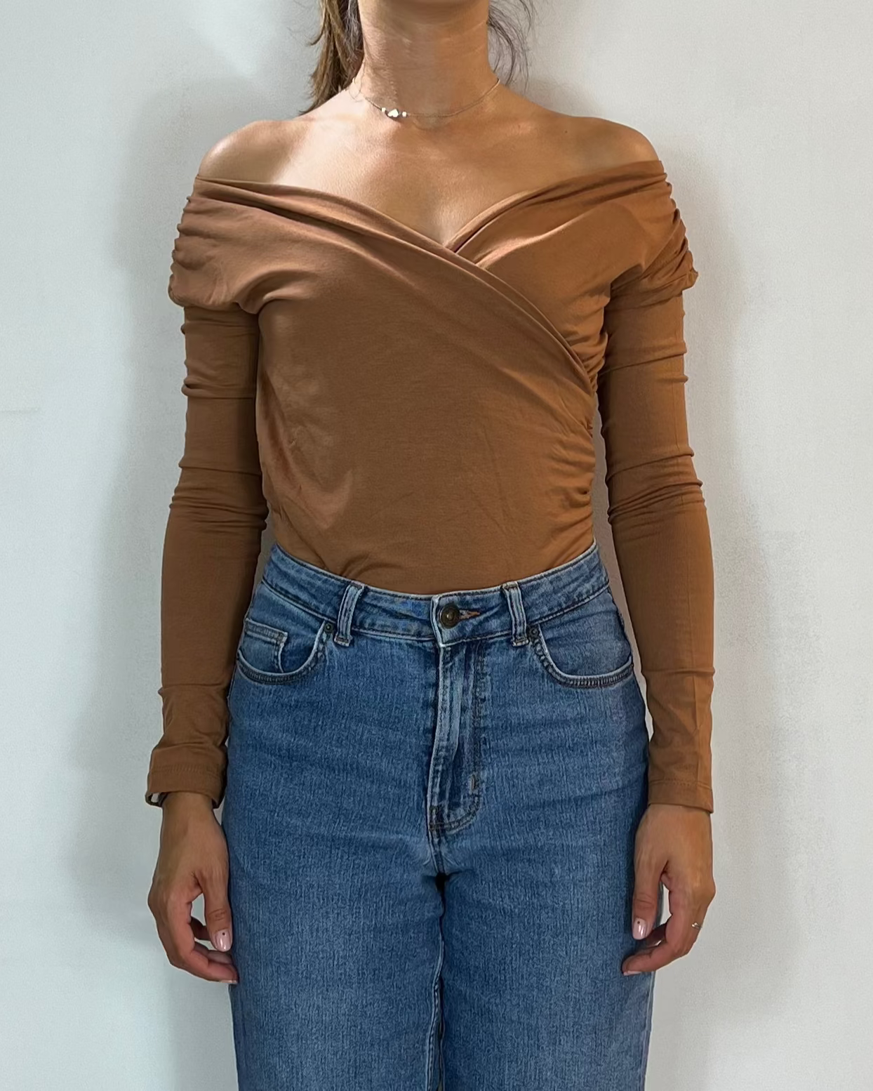 Maglia Incrocio Camel Olivia Grey