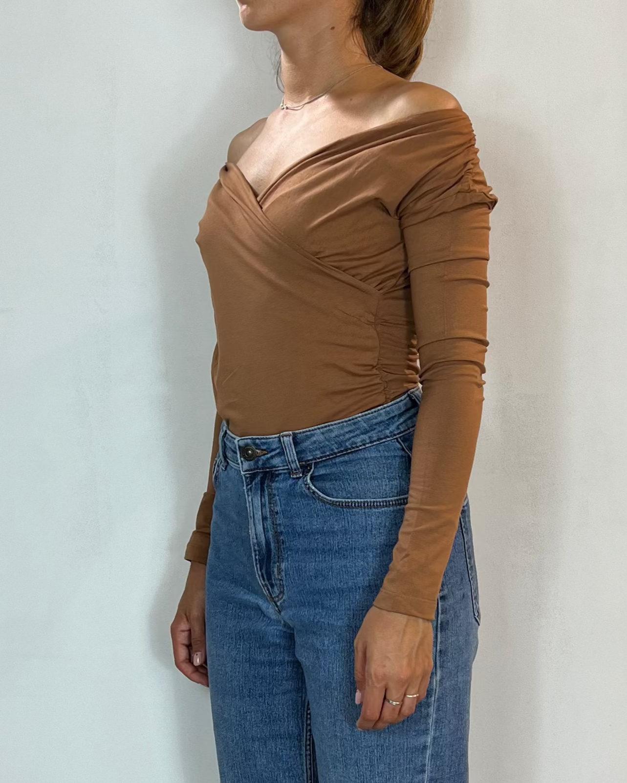 Maglia Incrocio Camel Olivia Grey