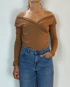 Maglia Incrocio Camel Olivia Grey