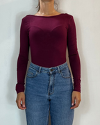 Body Manica Lunga Bordeaux Olivia Grey