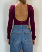 Body Manica Lunga Bordeaux Olivia Grey