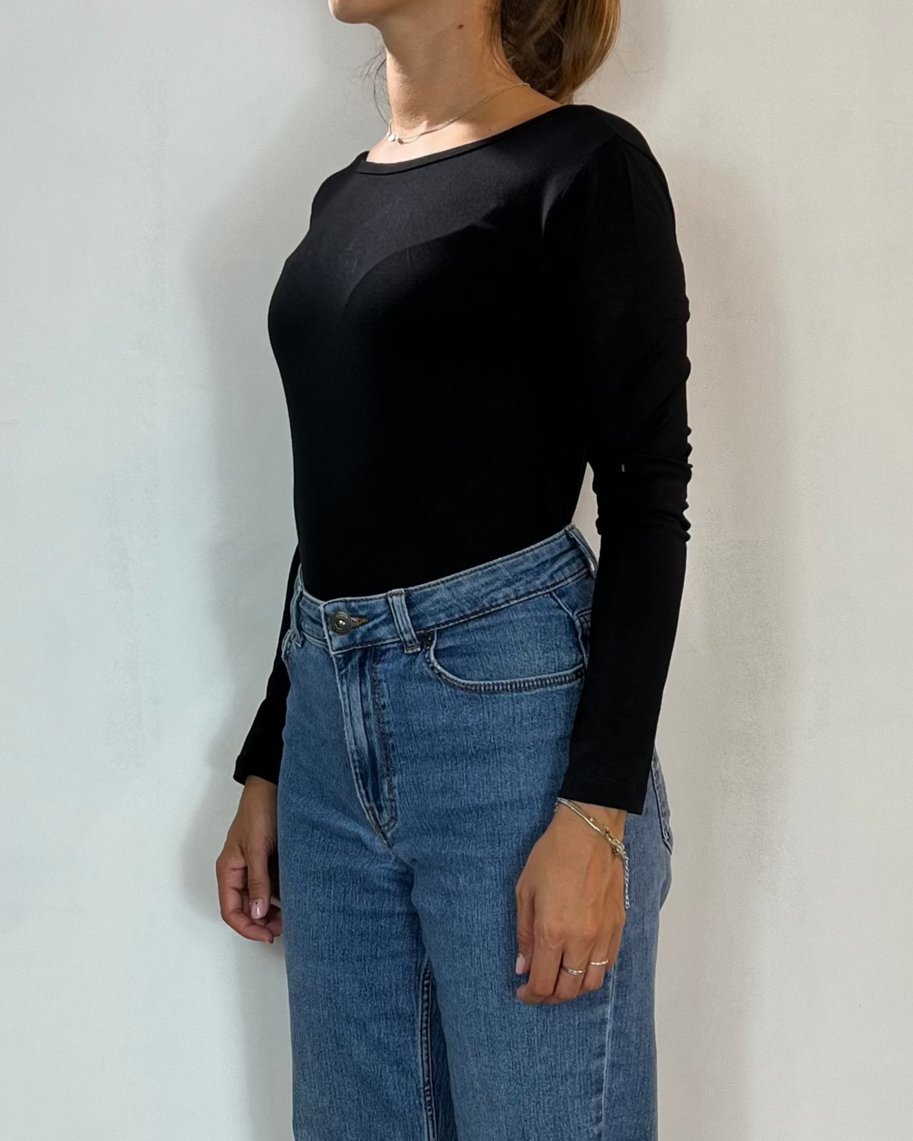 Body Manica Lunga Nero Olivia Grey