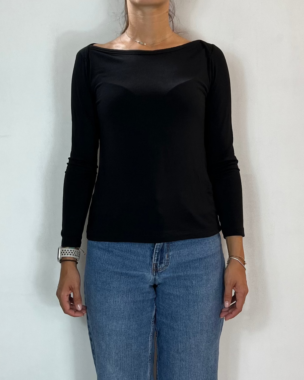 Maglia Manica Lunga Nero Olivia Grey