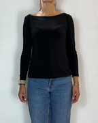 Maglia Manica Lunga Nero Olivia Grey