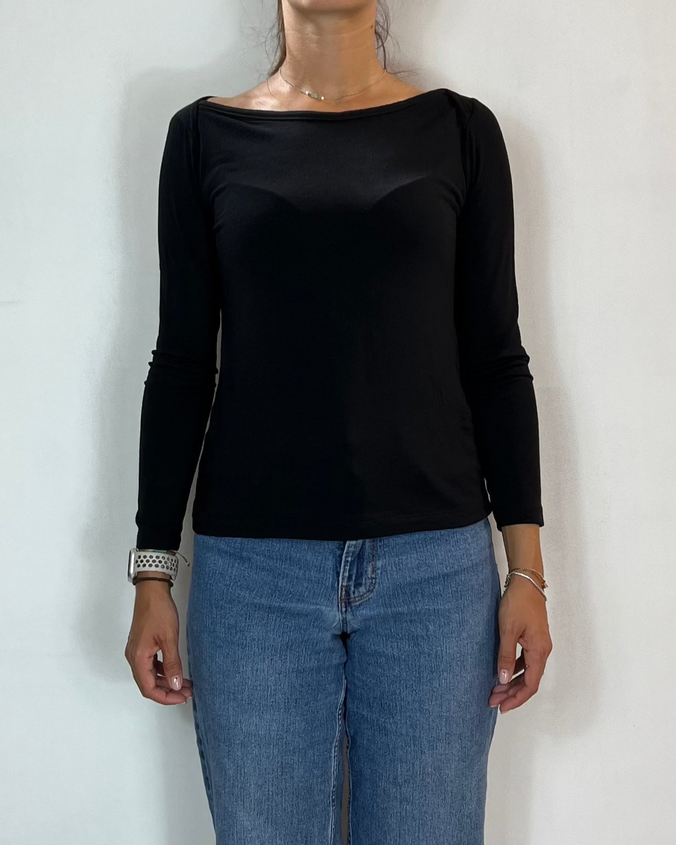 Maglia Manica Lunga Nero Olivia Grey