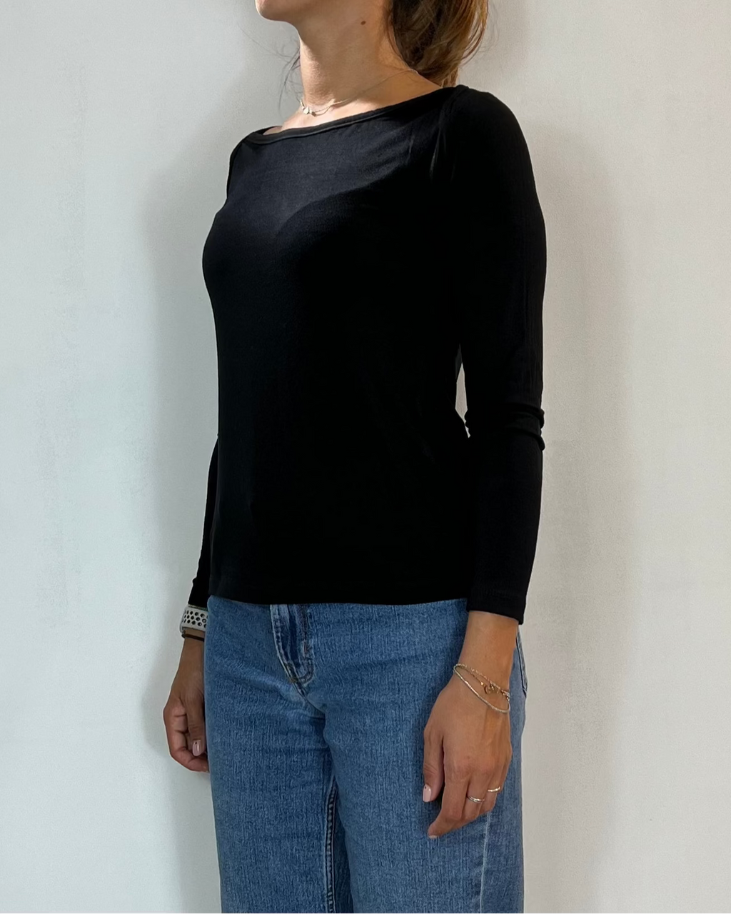 Maglia Manica Lunga Nero Olivia Grey