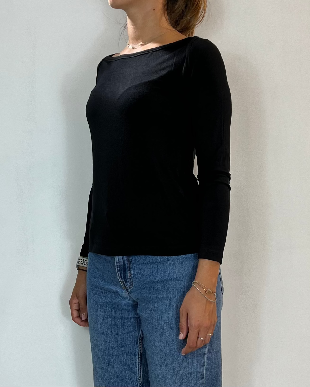 Maglia Manica Lunga Nero Olivia Grey