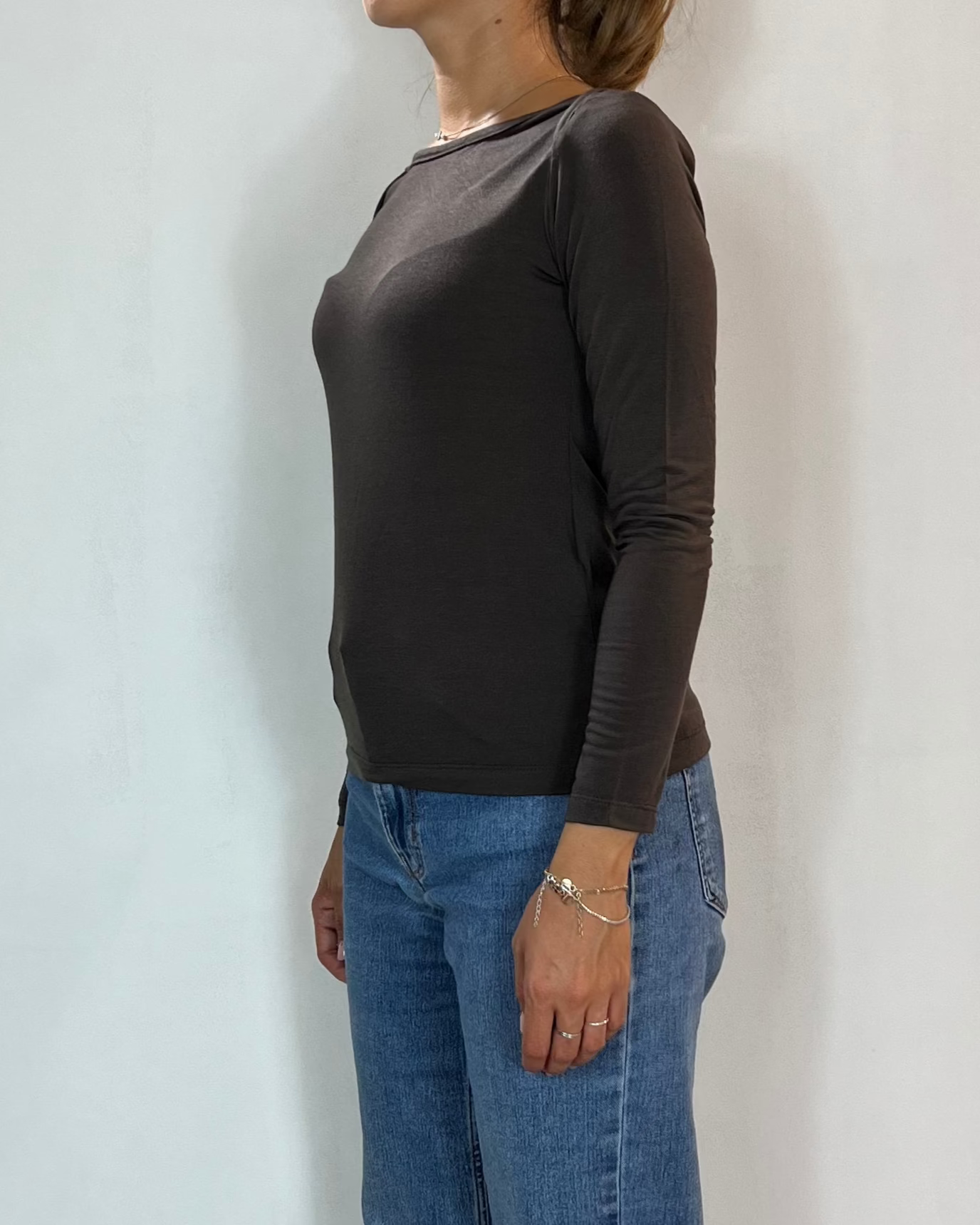 Maglia Manica Lunga Marrone Olivia Grey