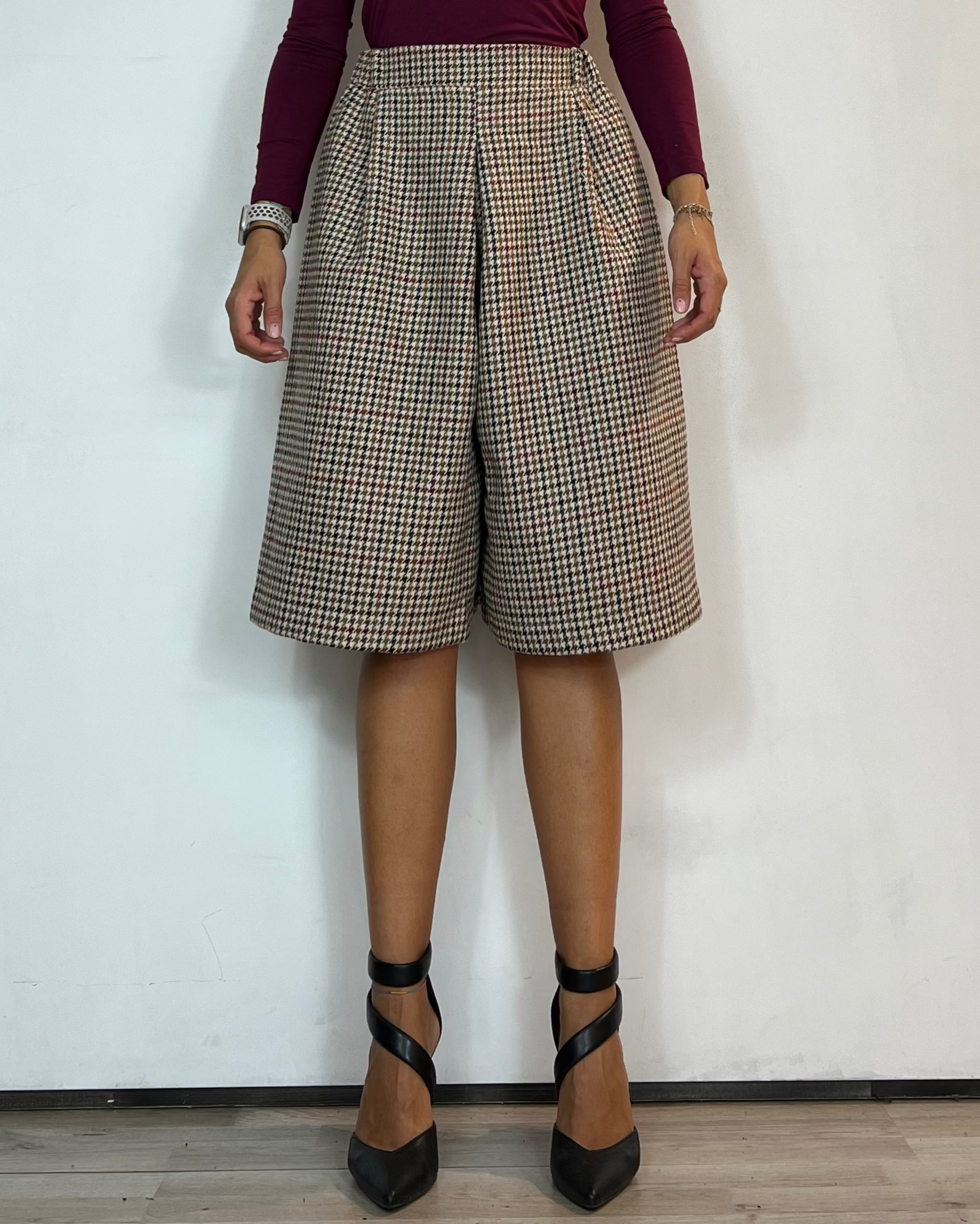 Pantagonna Piegoni Piede De Poule Olivia Grey