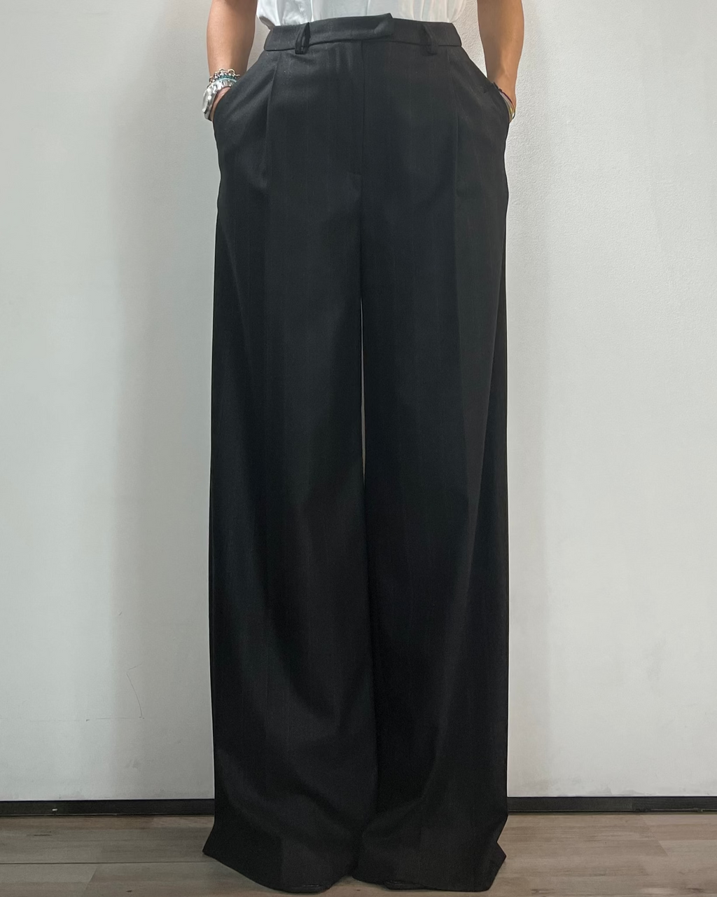 Pantalone Pince Palazzo Gessato Over-D Woman