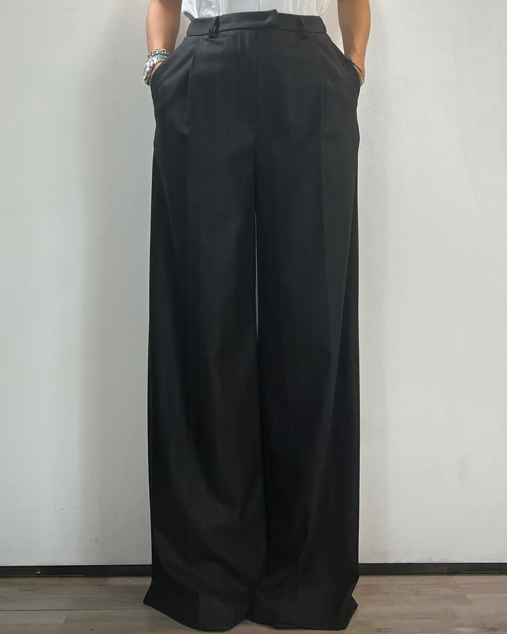 Pantalone Pince Palazzo Gessato Over-D Woman