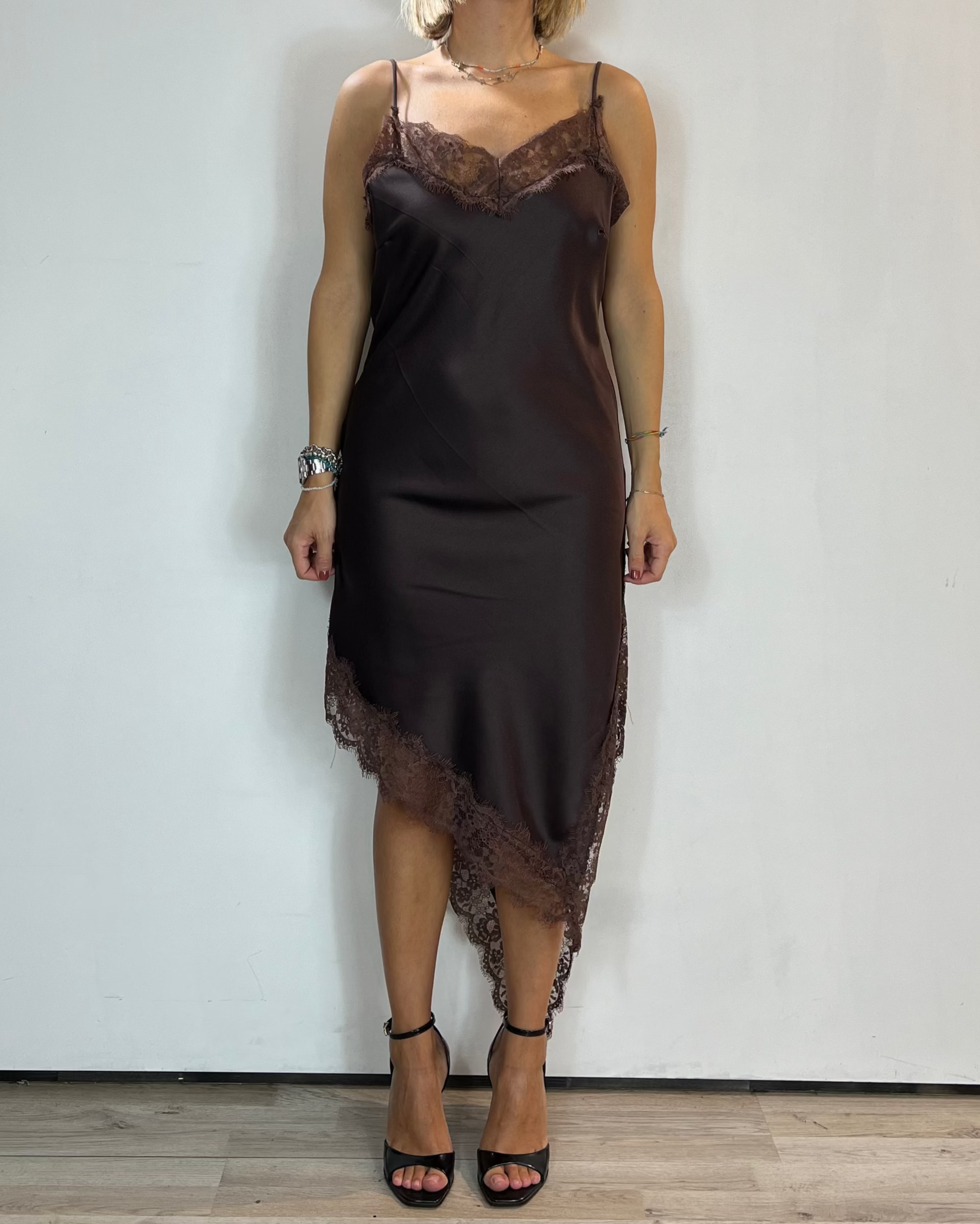 Vestito Pizzo Marrone Moove