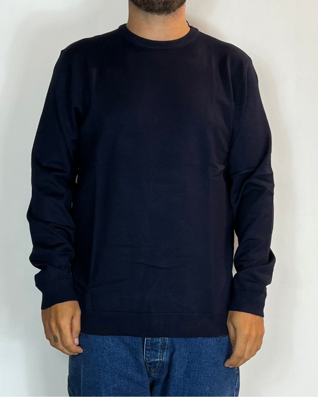 Maglia Girocollo Viscosa Blu Telamira