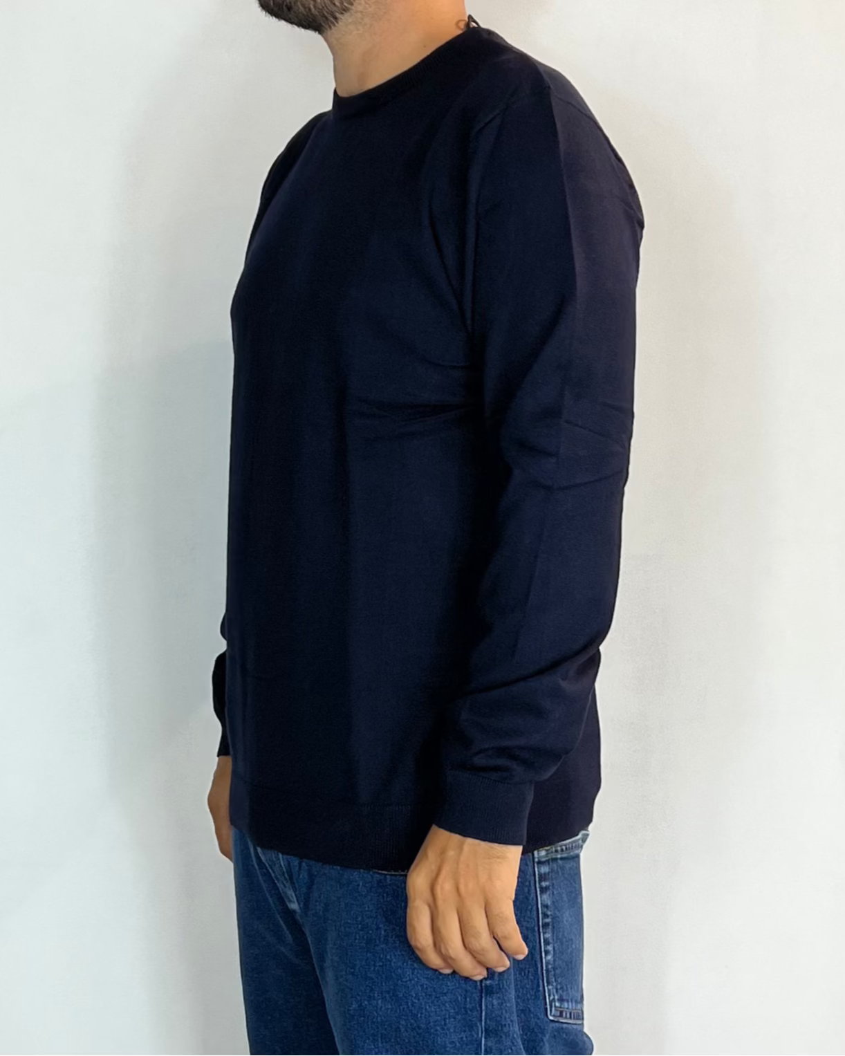 Maglia Girocollo Viscosa Blu Telamira