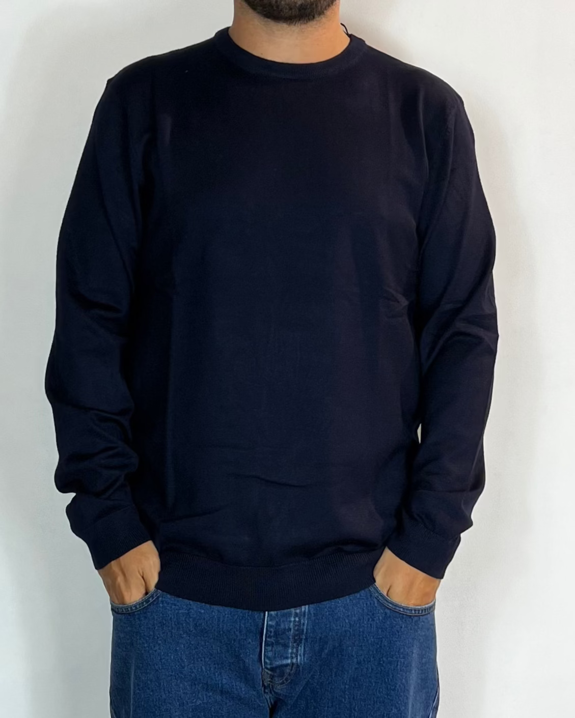 Maglia Girocollo Viscosa Blu Telamira