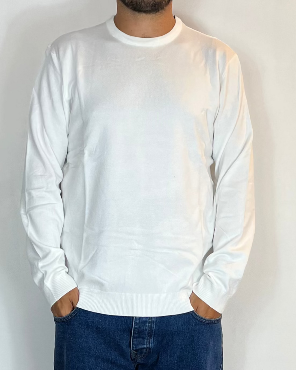 Maglia Girocollo Viscosa Panna Telamira