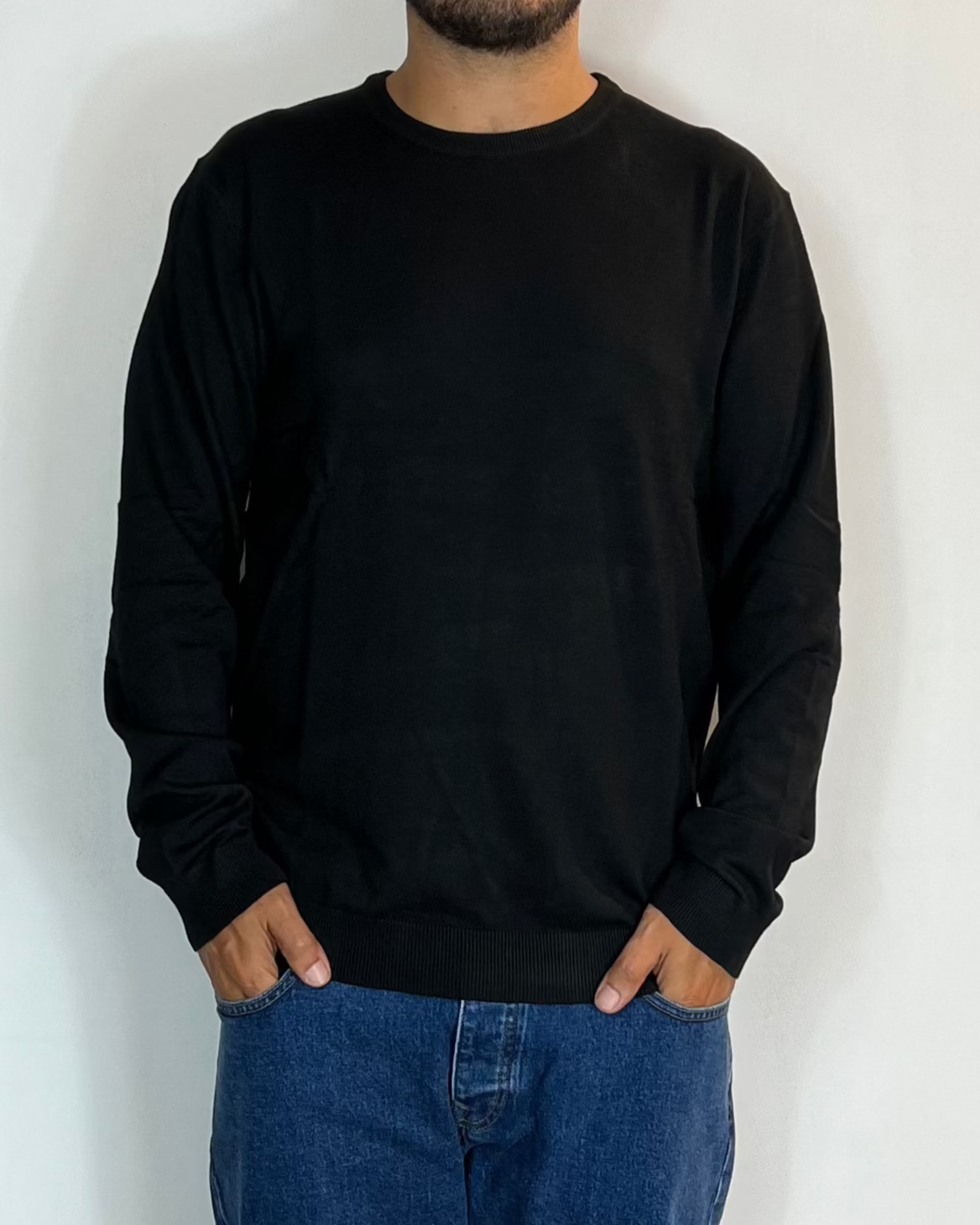 Maglia Girocollo Viscosa Nero Telamira