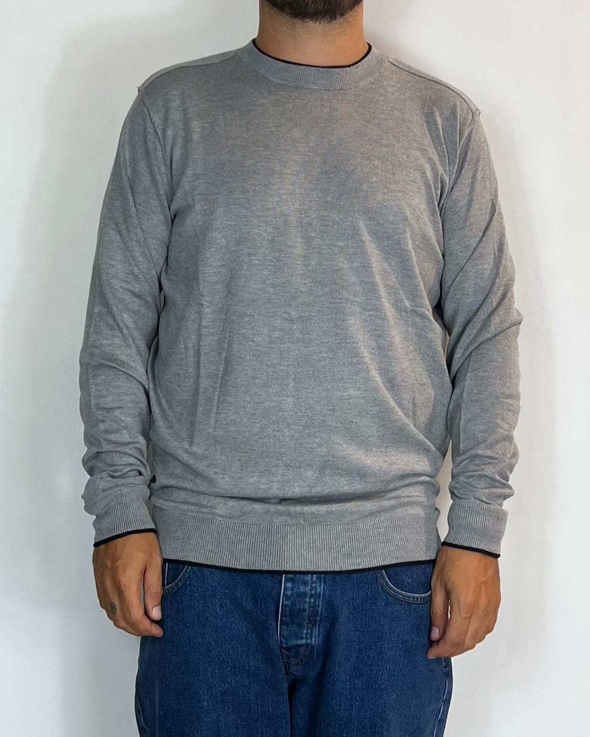 Maglia Contrasti Grigio Over-D