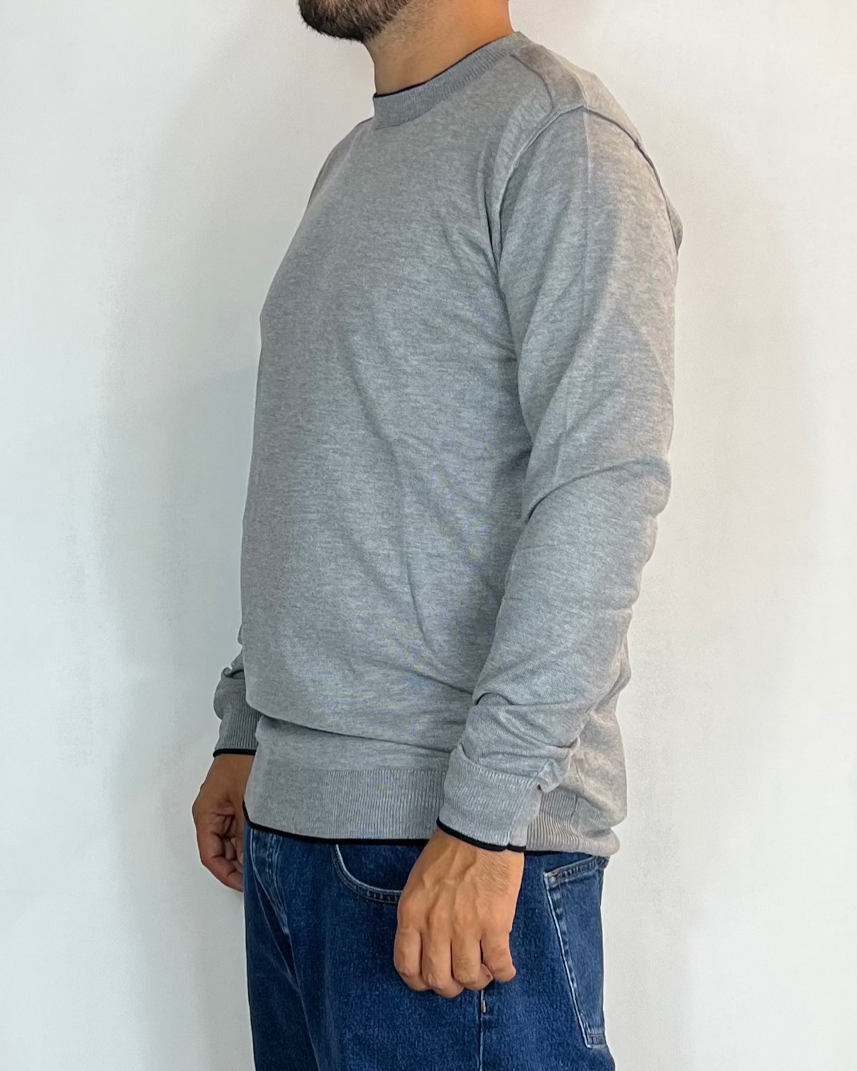 Maglia Contrasti Grigio Over-D