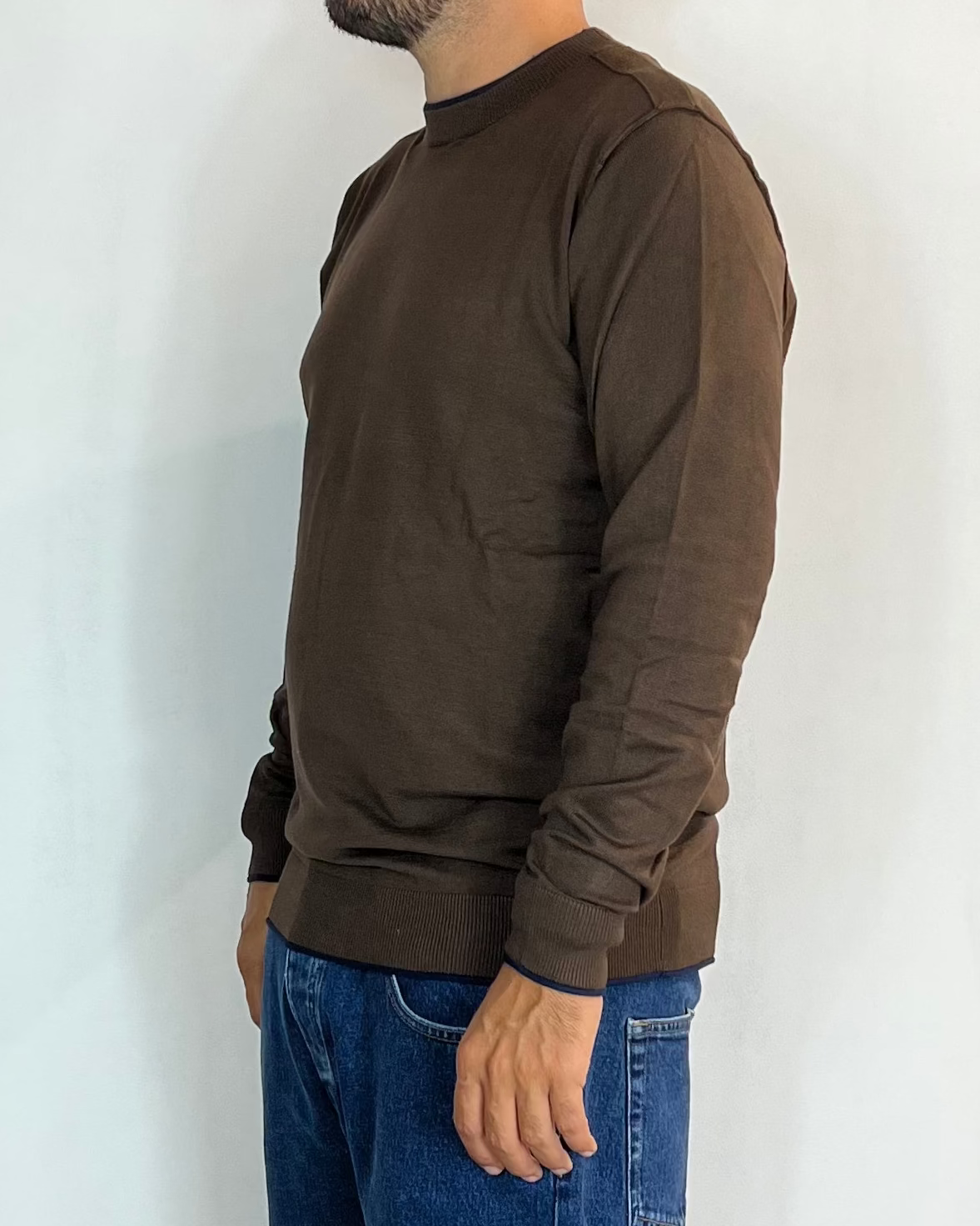 Maglia Contrasti Marrone Over-D